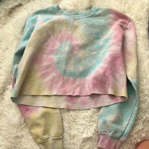Cold Crush cropped tie-dye crew neck